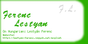 ferenc lestyan business card