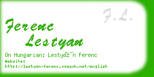 ferenc lestyan business card
